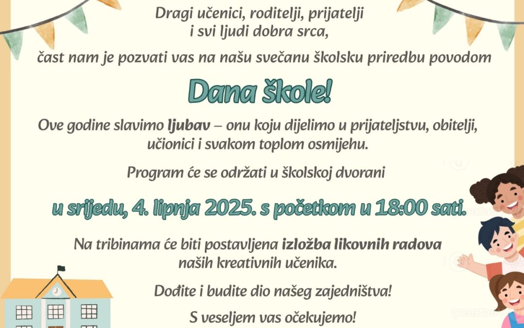 Dan škole – 4. lipnja – nenastavni dan